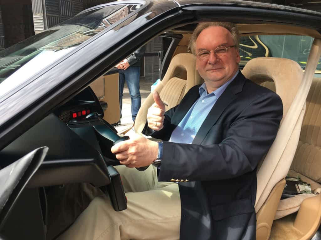 Rainer Haseloff in the KITT replica by Knight of Germany